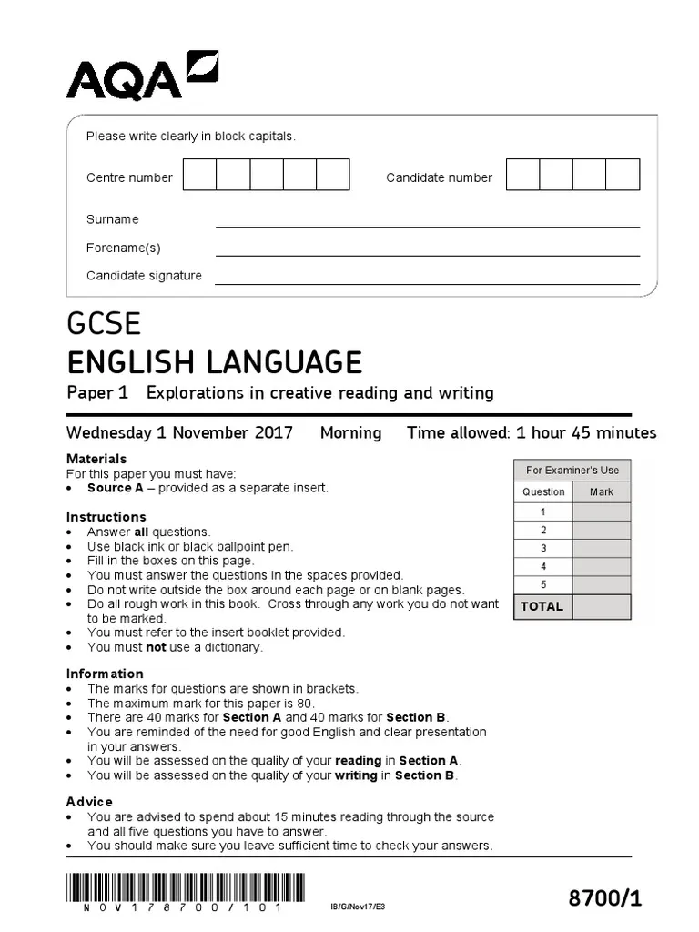 AQA English Language Past Papers! - Students Room